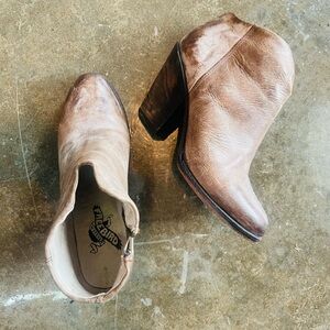 Freebird by Steven Distressed Taupe Leather Ankle Booties